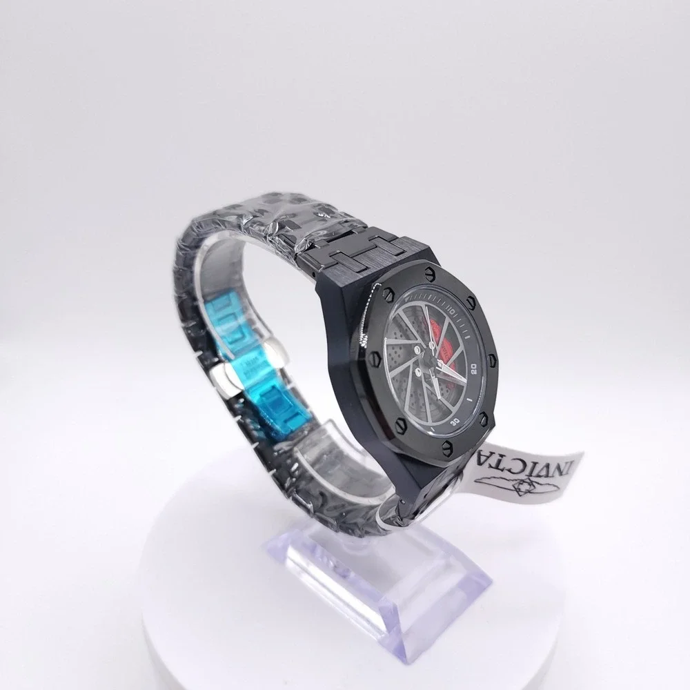 Invicta Speedway Rim 70036 Black Racing Wheel Watch New Box